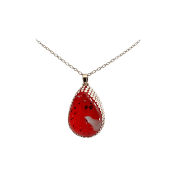 Red Geode Resin Art Necklace- Valentine's Collection
