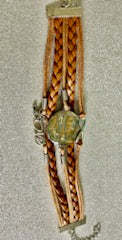 Tan Faux Leather Wrap Bracelet with Sea Turtle Charm