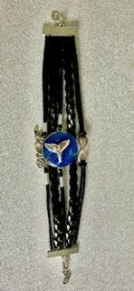 Oceanic Whale Tail Braided Leather Wrap Bracelet