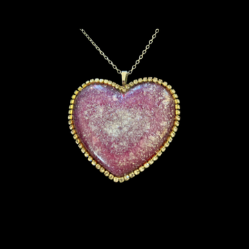 Pink Crystal Heart Necklace- Valentine's Collection