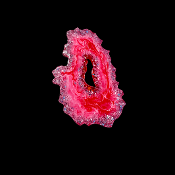 Crimson Heart Geode Resin Art Platter- Valentine's Collection
