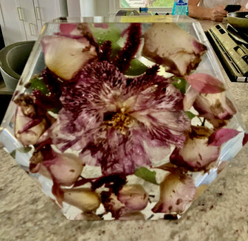 7” x 8” Confederate rose blooms and roses