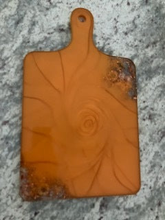 Burnt Orange and Copper Swirl Decorative Resin Art Board