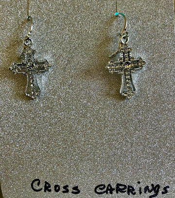 Dazzling Rhinestone Cross Dangle Earrings - Crystal Studded Faith Jewelry