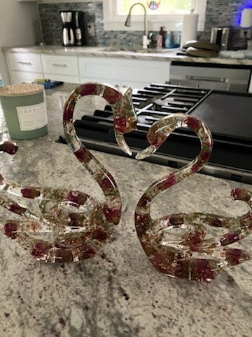 Enchanted Rose Petal Resin Fairy Ear Cuffs (Pair)