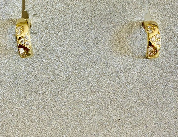 Gold-Tone Pave Cubic Zirconia Huggie Hoop Earrings