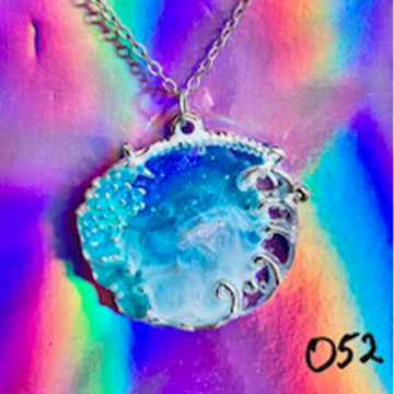 Mermaid Scale Ocean Wave Resin Necklace (052)