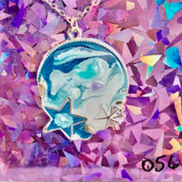 Starfish and Seashell Ocean Wave Necklace (056)