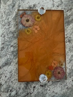 Teal Bloom Resin Art Serving Board