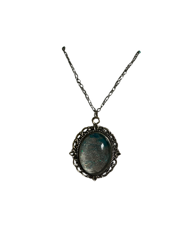Cosmic Silver Filigree Pendant Necklace